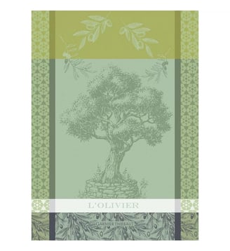 Torchon pur coton - Garnier Thiebaut - Vert