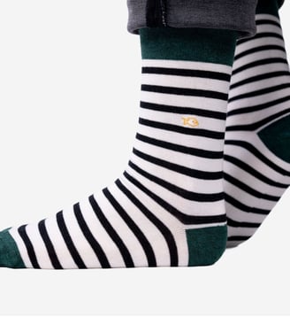 Chaussettes en coton peigné à rayures larges - Billybelt - Noir et blanc