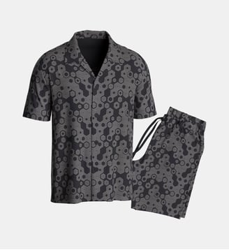 Pyjama court chemisier en Lyocell - Impetus - Bleu marine