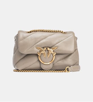 Petit sac bandoulière love bag puff maxi quilt - Pinko - Marron clair
