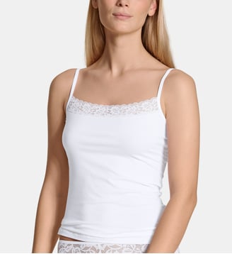 Débardeur à fines bretelles Natural Comfort Lace - Calida - Blanc