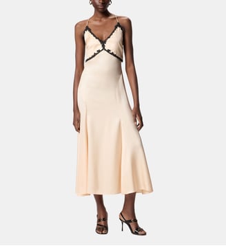 Robe longue avec insertions en dentelle - Pinko - Noir