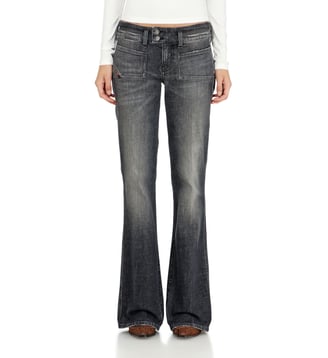 Bootcut Jeans Low Waist D-Hush - Diesel - Noir et gris foncé