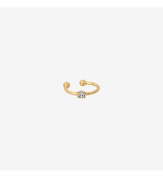 Bague d'oreille dorée cristal - PARIS - Caroline Najman - Cristal blanc