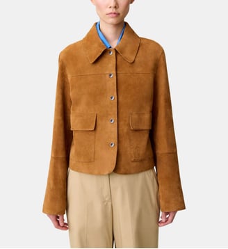 Veste cuir suède - Claudie Pierlot - Camel