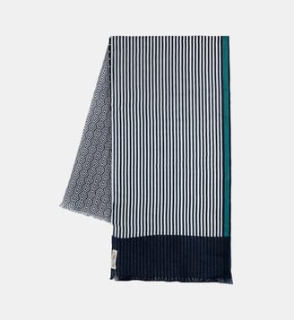 Foulard Everglades en coton biologique - Billybelt - Bleu et blanc