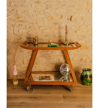 Desserte en bois Henriette N°215- Produit chiné - Debongout - Bois foncé