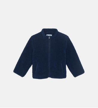 Veste - Navy zippée imitation fourrure bouclette - Tartine Et Chocolat - Marine