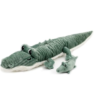Peluche Croketou le crocodile maman et bébé - Déglingos - Bleu