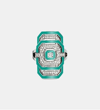 Bague My Way émail, Diamants et Argent - Statement - Argent