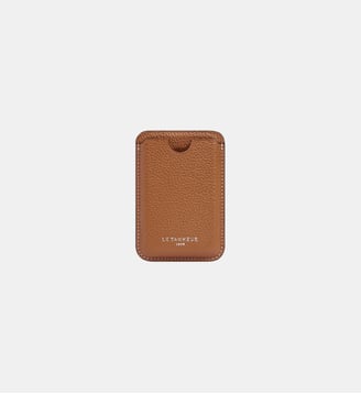 Porte cartes magnétique en cuir grainé - Le Tanneur - Marron tan