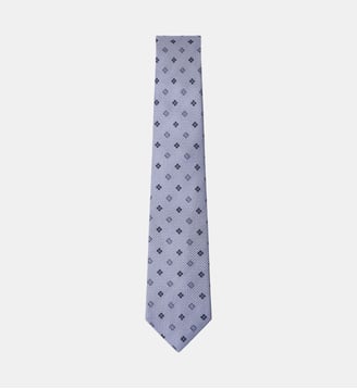 Cravate En Soie À Motif Floral Géométrique - Hackett London - Bleu