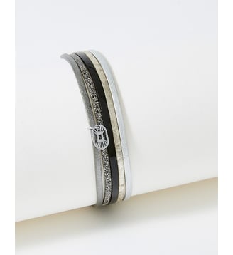 bracelet cuirs Artiste Onyx - Flowers for Zoe - Noir