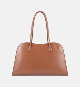 Grand sac cabas épaule Box Hopper en cuir - Lancaster - Cognac
