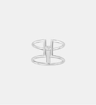 Grande bague Harmonie en Argent avec diamant blanc - La Garçonne Diamant - Argent