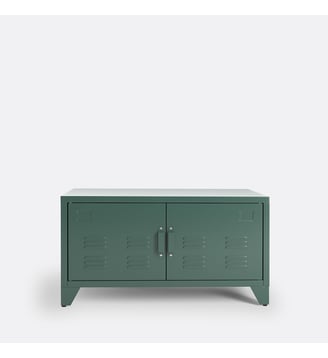 Meuble bas 2 portes en métal acier - La Redoute Interieurs - Vert eucalyptus