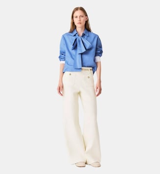 Pantalon tweed lurex - Maje - Écru