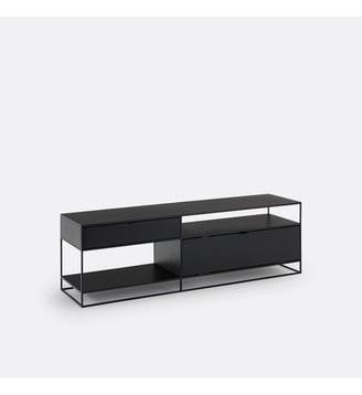 Meuble TV en métal acier - La Redoute Interieurs - Noir