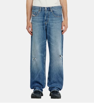 Relaxed Jeans Low Waist 2001 D-Macro - Diesel - Bleu moyen
