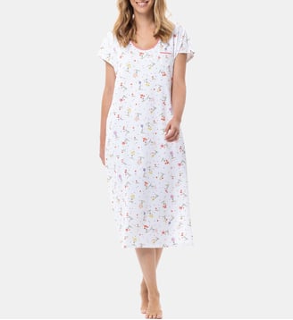 Chemise de nuit longue en coton DAISY 211 - Lingerie Le Chat - Multicolore
