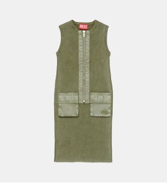 Robe sans manches avec poches appliquées - Diesel Kids - Kaki