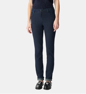 Jean slim brut taille haute ROXANNE - Ikks - Marine fonce