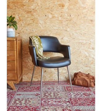 Fauteuil en chrome Jakob N°1258- Produit chiné - Debongout - Noir