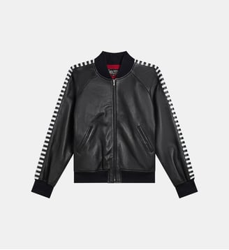 blouson large en cuir - Agnès b. - Noir