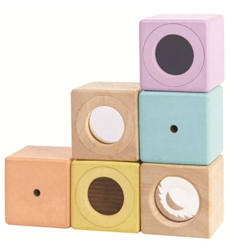 Blocs sensoriels pastel - PlanToys - Coloris unique