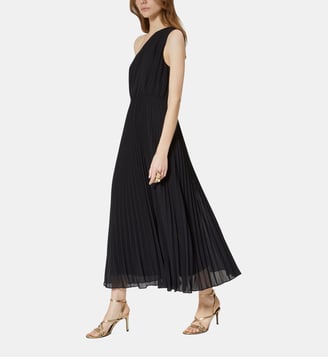 Robe longue asymétrique plissée - The Kooples - Black