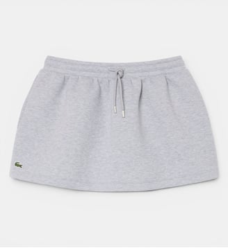 Jupe courte jersey double face - Lacoste - Gris chine