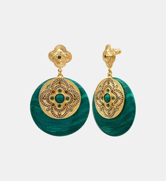 Boucles d'oreilles tiges percées   - Positano - Satellite - Vert