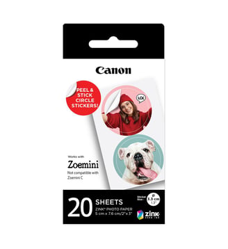 Papier photo instantané rond zink pour Zoemini x 20 - Canon - Standard