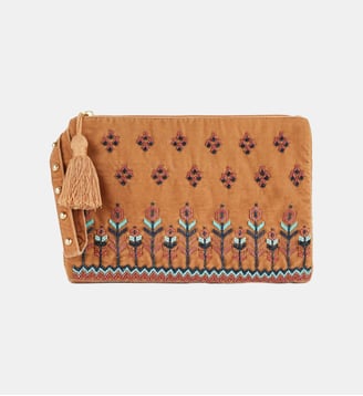 Sac pochette avec broderies COYUCA - Wild - Nude