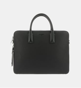 Porte-documents 14" Emile en cuir signature T - Le Tanneur - Noir