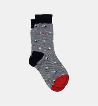 Chaussettes en coton peigné animaux - Billybelt - Noir et rouge