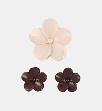 Set de 3 pinces cheveux fleurs - Balaboosté - Beige