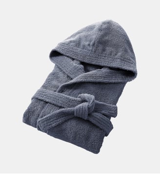 Peignoir capuche éponge bouclette 450 g/m2 - La Redoute Interieurs - Bleu marine