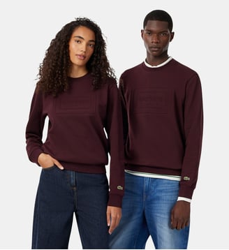 Sweatshirt molleton marquage embossé - Lacoste - Marron