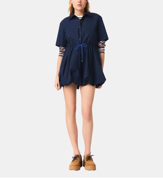 Robe boule manches courtes en coton - Maje - Marine
