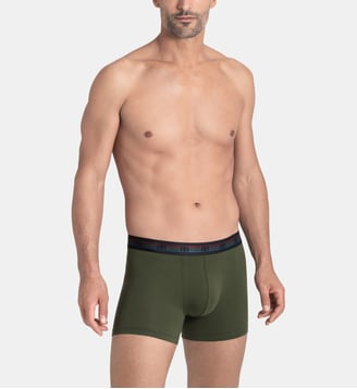 Lot de deux boxers unis en Coton - Impetus - Vert et bleu marine