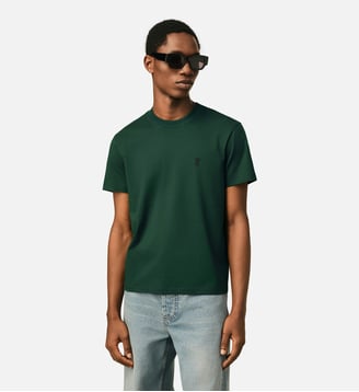T-shirt Ami de Coeur en coton - AMI Paris - Vert bouteille et noir