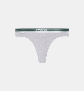 String coton stretch ceinture contrastée - Lacoste - Gris chine