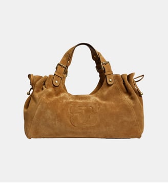 sac à main en cuir velours - chiara gd - Gerard Darel - Jaune clair