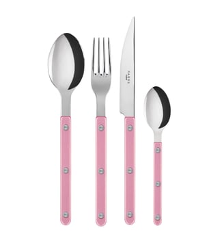 Ménagère 24 pièces, - Sabre - Rose dragée