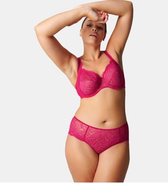 Soutien-gorge avec armature decollete carre - Framboise - Simone Pérèle - Rose