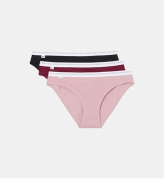 Lot de 3 culottes coton stretch - Lacoste - Violet