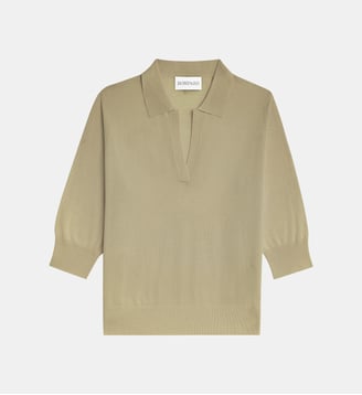 Polo en maille fluide - Bompard - Beige cendré
