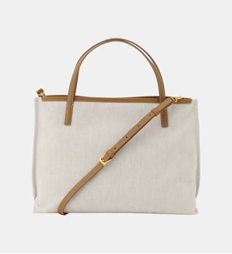 sac bandoulière en lin et coton - Agnès b. - Marron