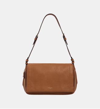 Sac bandoulière moyen modèle Aurore en cuir grainé - Le Tanneur - Marron tan